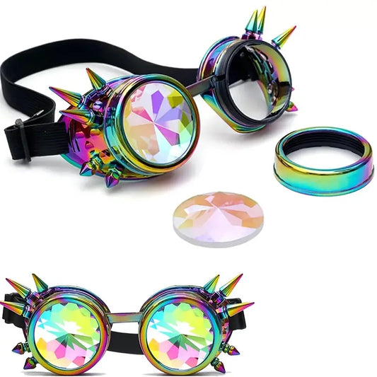 Steampunk Spiny Kaleidoscope Glasses For Cosplay Ball Dress Up