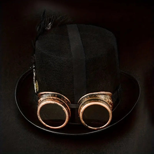 Steampunk Gothic Black Retro top hat